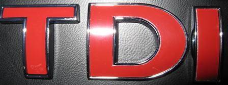 studie celle landsby TDI Badge Rear Red "TDI" lettering.