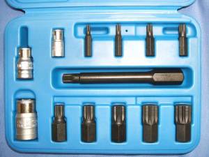 Metalnerd - 10 PC Triple Square Bit Set in Blow-Molded Case M4-M18 