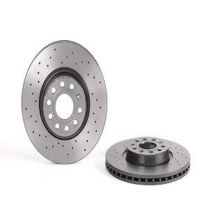 Front Brake Set (Jetta Cup Edition 2010) (SportWagen 2009 - 2014) (Passat 12-14) (Brembo)- 312mm - Cross- Drilled